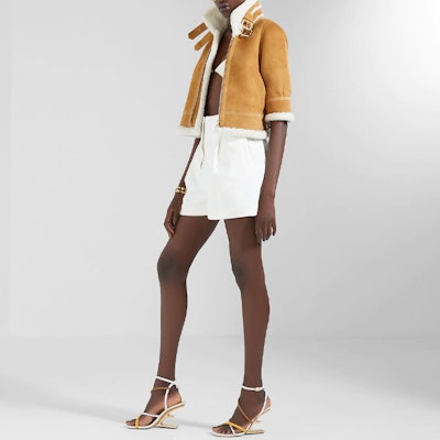 (Women) FENDI SS22 Brown Short Sleeve Leather Crop Top Jacket. FM5299AJA9F1HC4 Shop (Women) FENDI SS22 Brown Short Sleeve Leather Crop Top Jacket. FM5299AJA9F1HC4