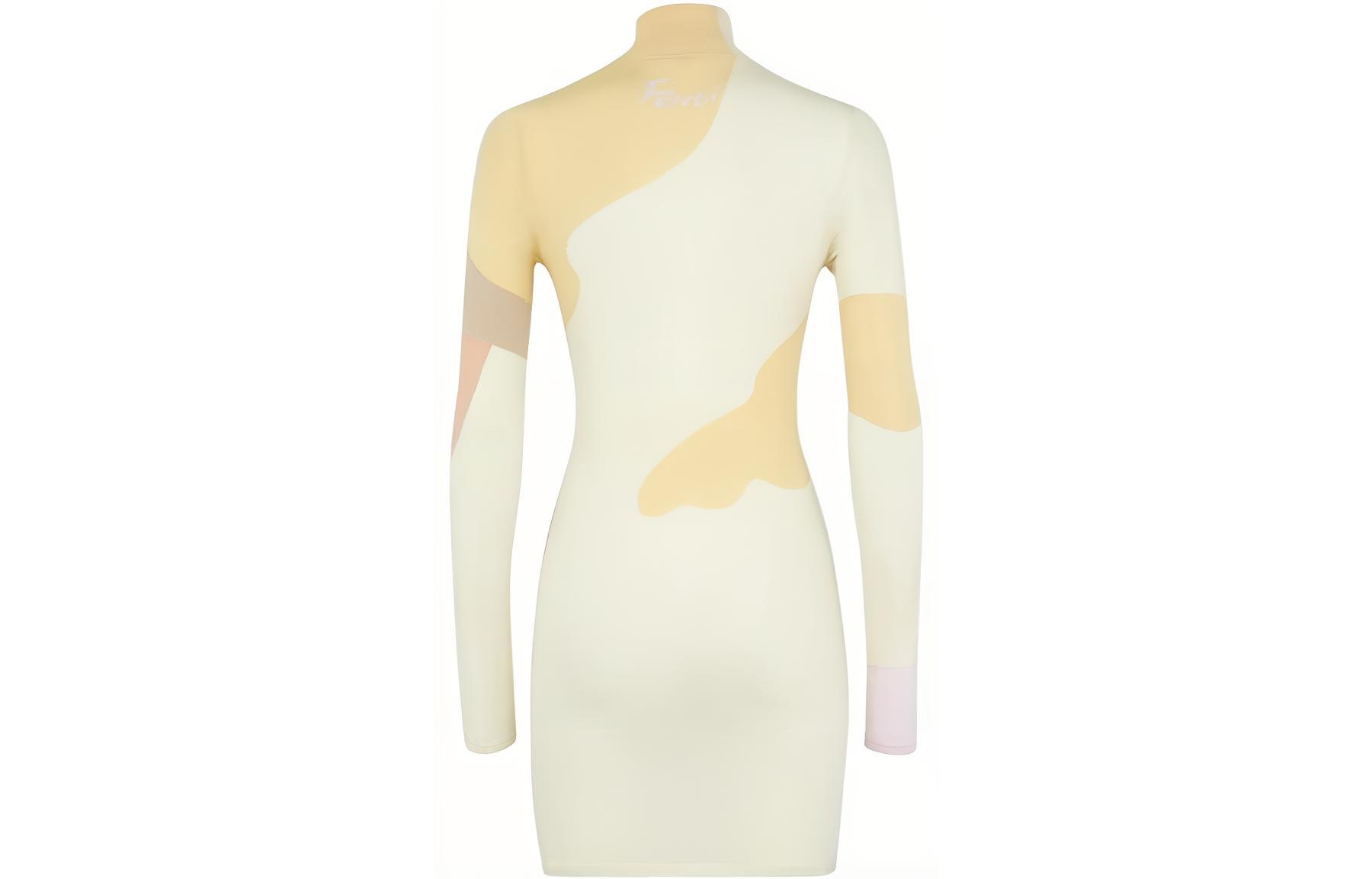 Lookbook (W) FENDI SS22 多色拼接长袖短款连衣裙. FZD945AJTGF0W0H