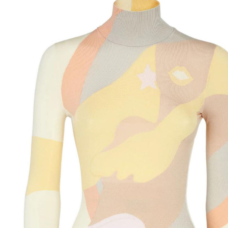 Details for (W) FENDI SS22 多色拼接长袖短款连衣裙. FZD945AJTGF0W0H