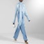 Shop (Women) FENDI SS22 Light Blue High-Waisted Loose Fit Logo Print Pants FLP762AJK2F1H3F