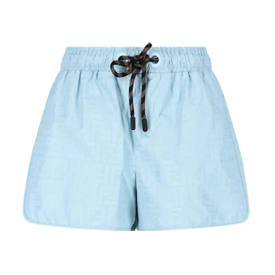 (Women) FENDI SS22 Patterned Lace-Up Casual Shorts Blue FAB279AGOBF1HTD