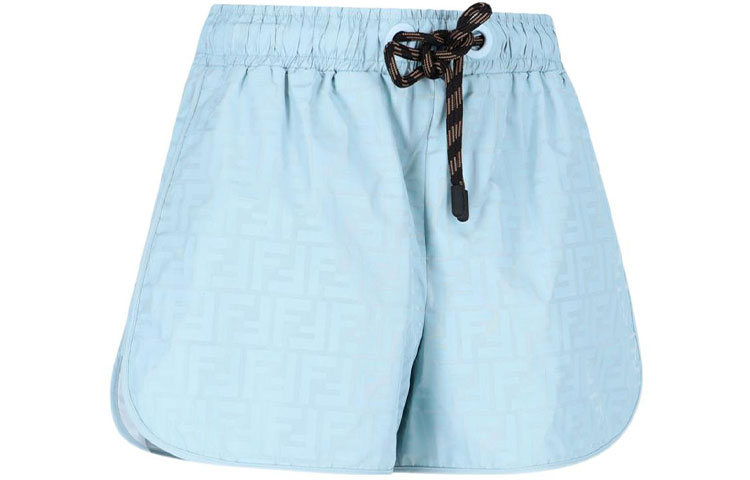 (Women) FENDI SS22  Patterned Lace-Up Casual Shorts Blue FAB279AGOBF1HTD 圖 4