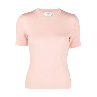 (Women) FENDI SS22 Pink Crewneck Short-Sleeve T-Shirt. FZX811AJTHF11AS