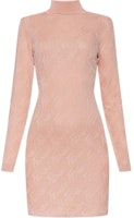 (Women) FENDI SS22 Pink High-Neck Slim-Fit Long Sleeve Dress FZDA28AJFEF11AS (Women) FENDI SS22 Pink High-Neck Slim-Fit Long Sleeve Dress FZDA28AJFEF11AS