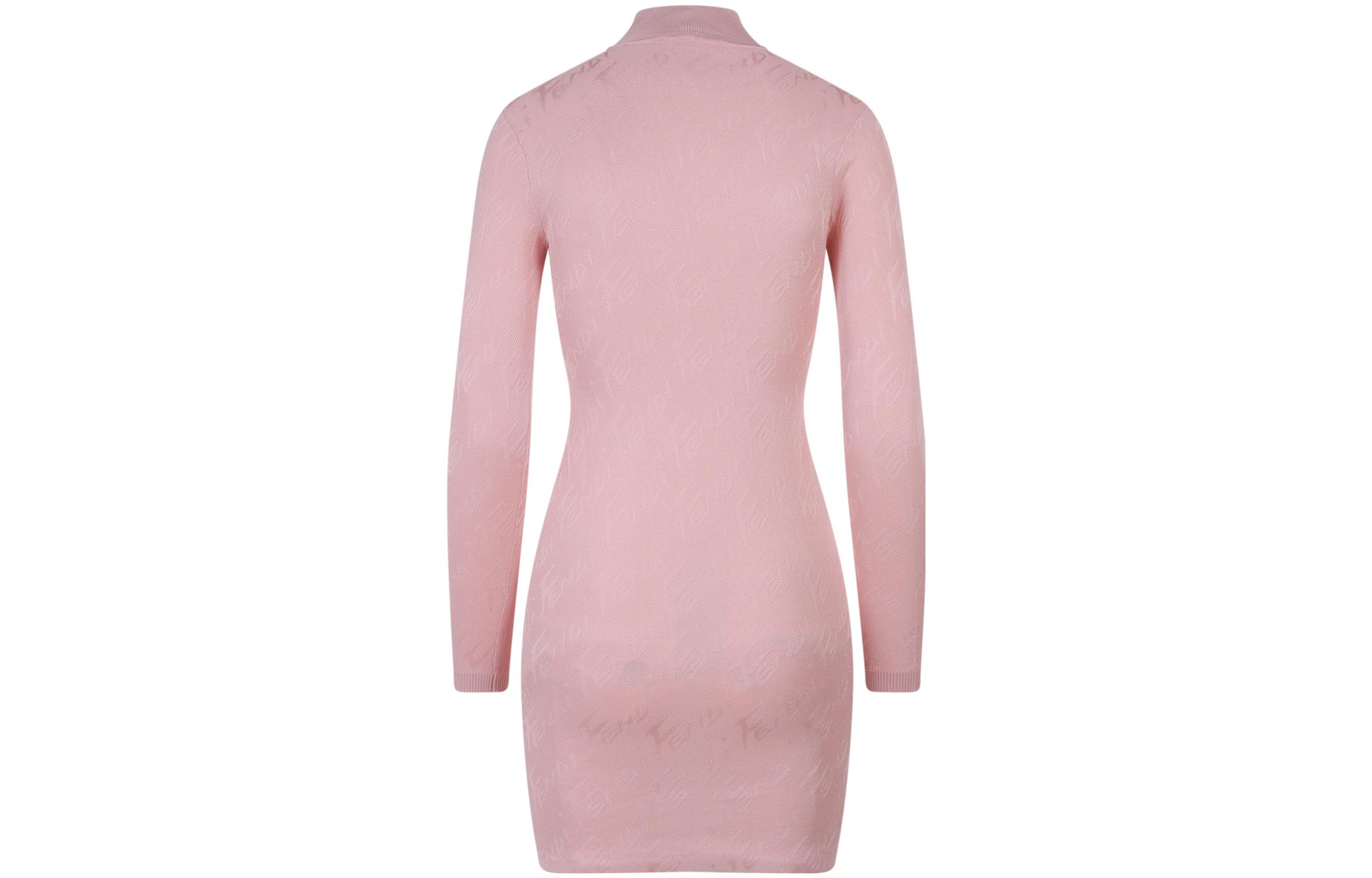 Lookbook (W) FENDI 2022春夏款粉色高领紧身长袖连衣裙 FZDA28AJFEF11AS