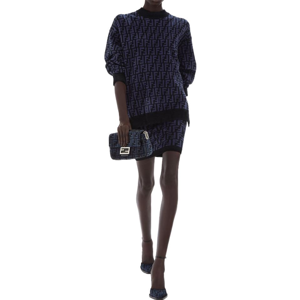 (Women) FENDI SS22  Purple Logo Print Crewneck Long Sleeve Sweater FZX860ALAPF10W3 圖 4