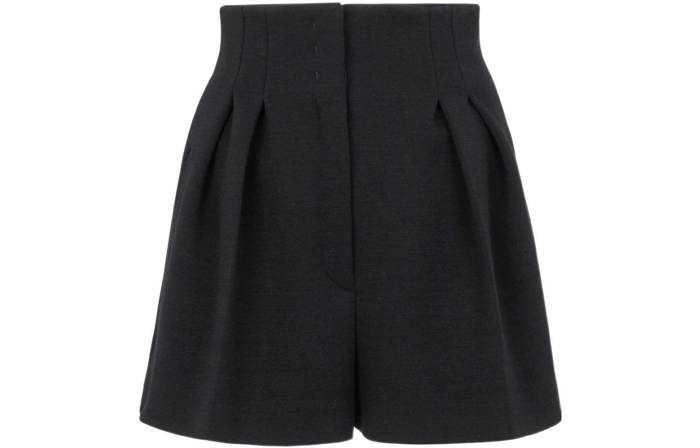 (Women) FENDI SS22  Ribbed High-Waist Knit Shorts Black FR6336AGTSF0GME