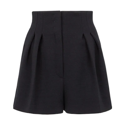 (Women) FENDI SS22 Ribbed High-Waist Knit Shorts Black FR6336AGTSF0GME