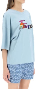 (W) 펜디 SS22 로고 프린트 티셔츠 미스트 블루. FS7890AJXGF1H3F Details for (W) 펜디 SS22 로고 프린트 티셔츠 미스트 블루. FS7890AJXGF1H3F