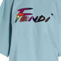 (W) FENDI SS22 T-Shirt Cetakan Logo Biru Mist. FS7890AJXGF1H3F Cheap (W) FENDI SS22 T-Shirt Cetakan Logo Biru Mist. FS7890AJXGF1H3F