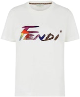 (W) FENDI SS22 Baju-T Kasual Putih Logo Cetakan Leher Bulat. FS7254AJXGF0ZNM Order (W) FENDI SS22 Baju-T Kasual Putih Logo Cetakan Leher Bulat. FS7254AJXGF0ZNM