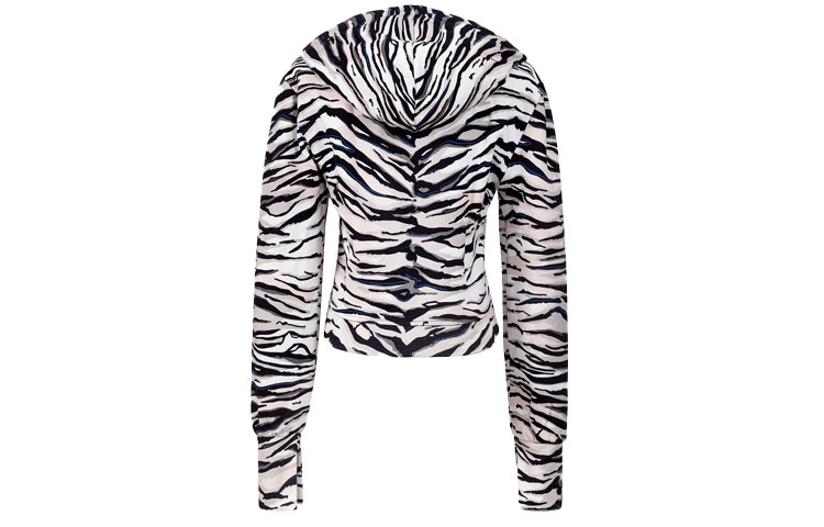 Lookbook (W) FENDI SS22 Baju Hoodie Kapas Putih Corak Harimau Wanita. FS7516AIE1F03N9