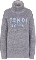 (Women) FENDI SS22 Letter Pattern Embroidered Pullover Sweater Grey FZX761AIKAF0HH3 (Women) FENDI SS22 Letter Pattern Embroidered Pullover Sweater Grey FZX761AIKAF0HH3