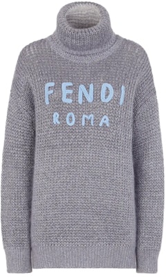 (Women) FENDI SS22 Letter Pattern Embroidered Pullover Sweater Grey FZX761AIKAF0HH3 Order (Women) FENDI SS22 Letter Pattern Embroidered Pullover Sweater Grey FZX761AIKAF0HH3