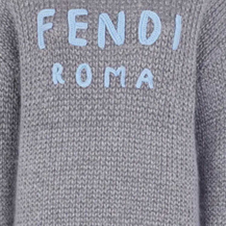 Details for (W) 芬迪 SS22 字母图案刺绣灰色套头毛衣 FZX761AIKAF0HH3