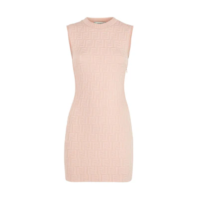(Women) FENDI SS22 Pink Embossed Logo Sleeveless Dress for Women. FZDA13AJTEF11AS