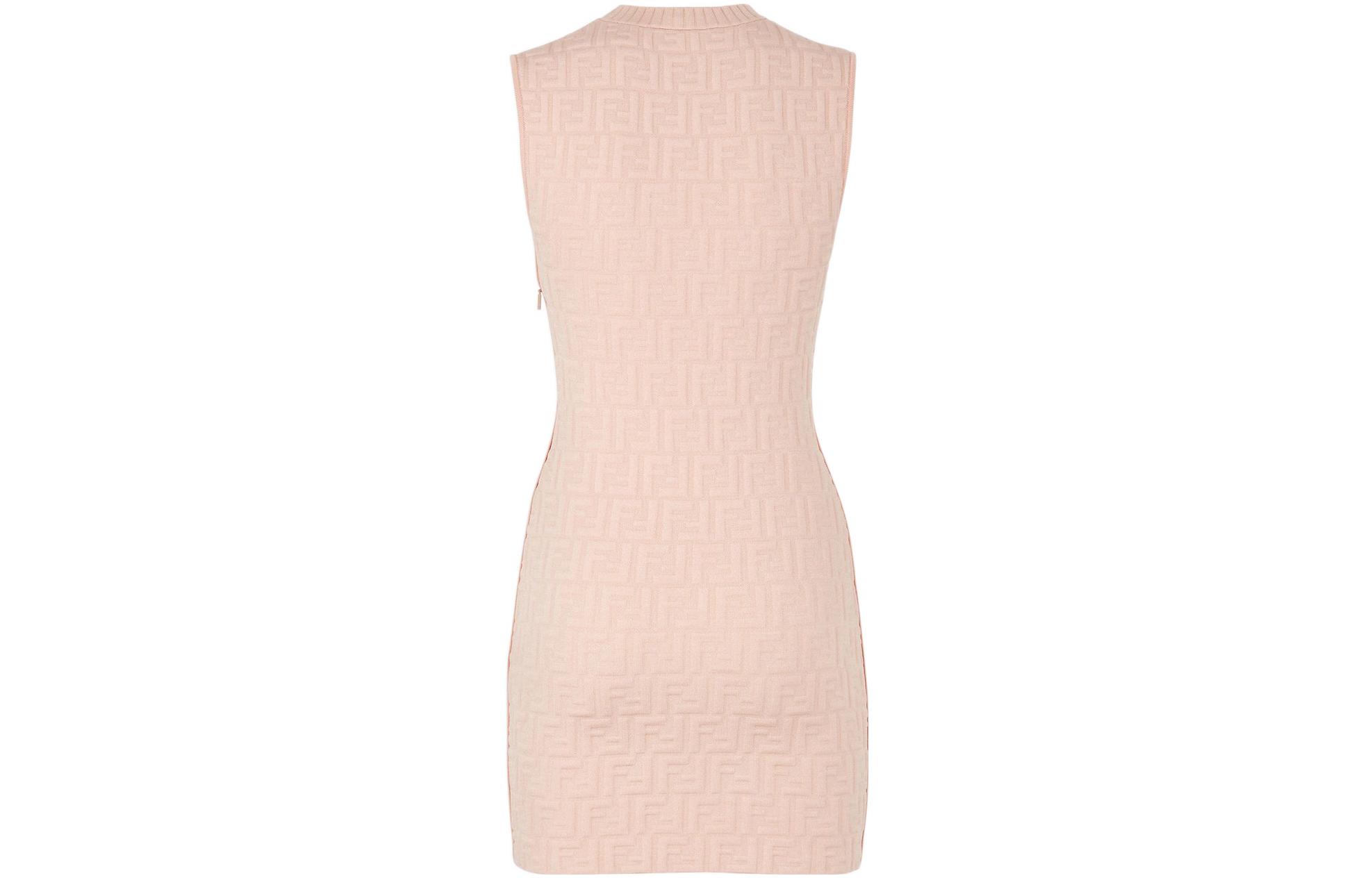 Lookbook (W) 芬迪SS22粉色压花Logo无袖连衣裙女款 FZDA13AJTEF11AS