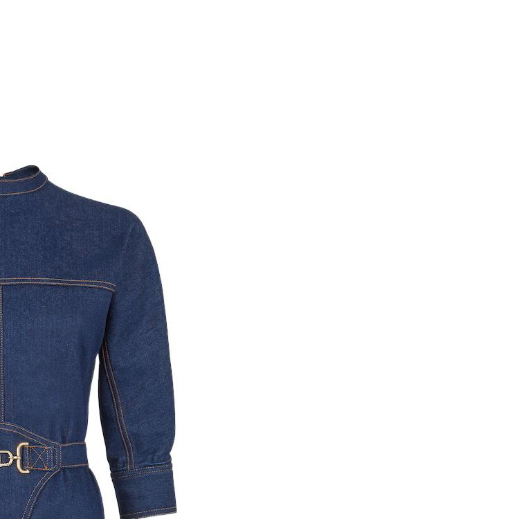 Details for (W) FENDI SS22 女士蓝色纯色长袖中长拉链连衣裙 FLD545ALC1F0QA2