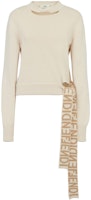 (Women) FENDI SS23 Beige Knit Sweater with Letter Logo Print. FZX969ANJJF084J (Women) FENDI SS23 Beige Knit Sweater with Letter Logo Print. FZX969ANJJF084J