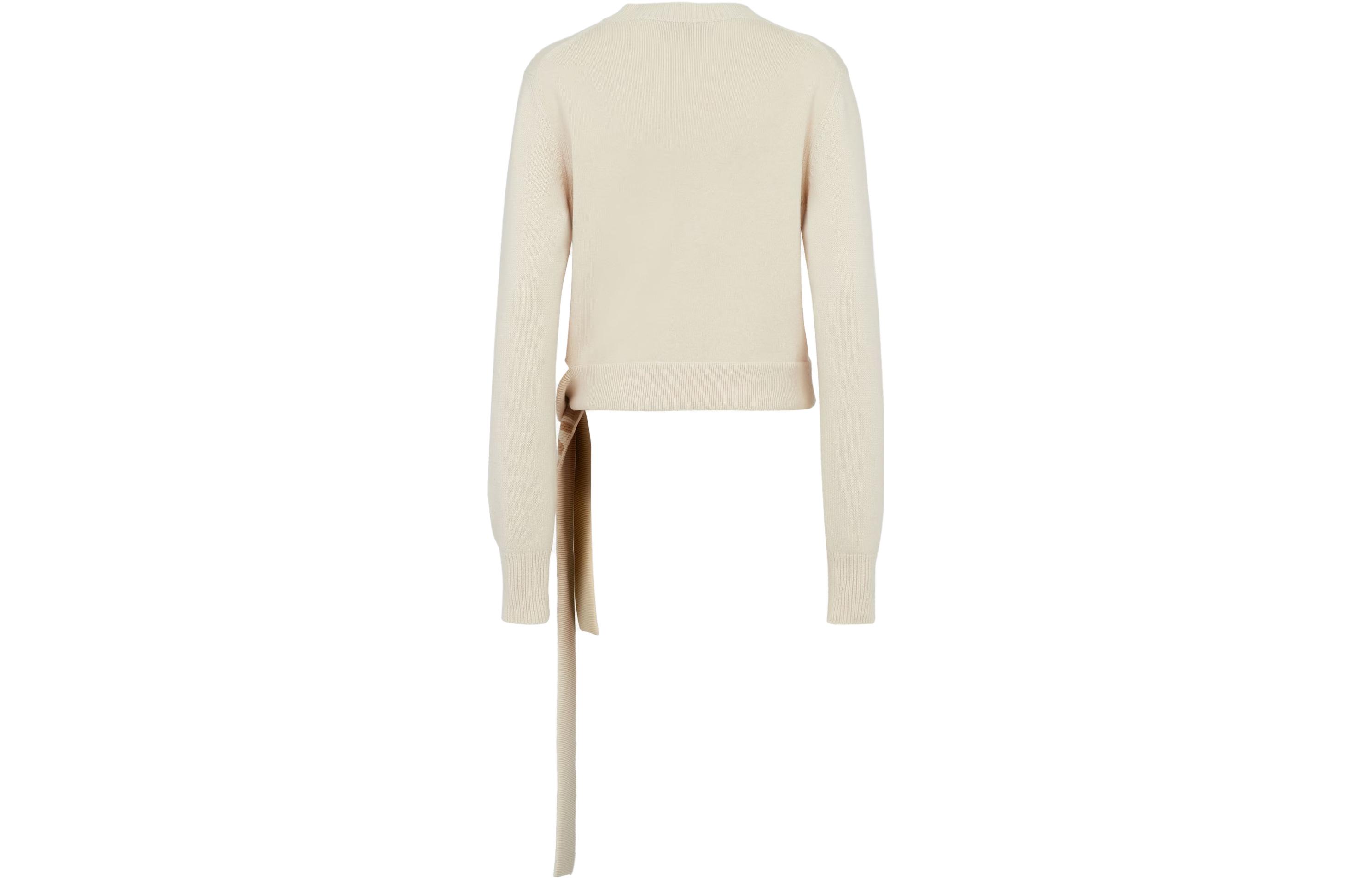 Lookbook (W) FENDI SS23 Beige Knit Sweater dengan Cetakan Logo Huruf. FZX969ANJJF084J