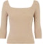 Buy (Women) FENDI SS23 Beige Knitted Pullover Sweater Round Neck 3/4 Sleeve FZX979ANJBF1KE0