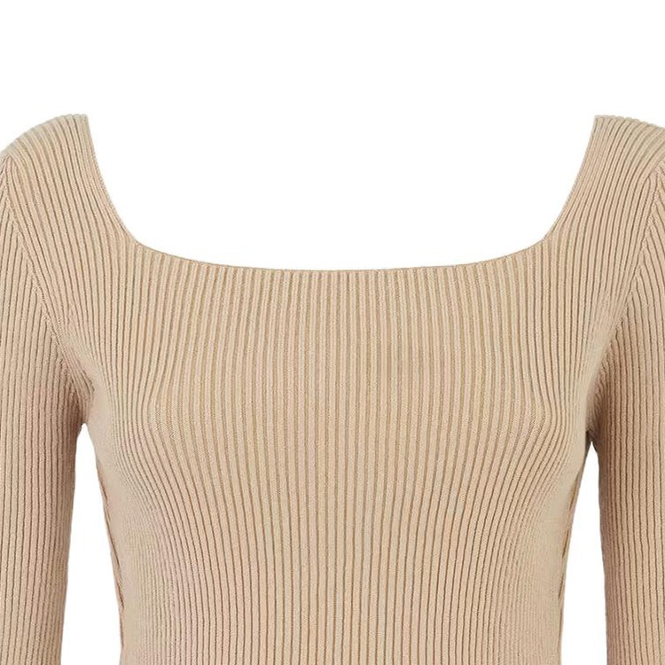 Cheap (W) FENDI SS23 Beige Pullover Rajut Leher Bulat Lengan 3/4 FZX979ANJBF1KE0
