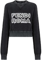 (Women) FENDI SS23 Black Letter Print Ribbed Crewneck Sweatshirt. FS7948AMGTF1K1W (Women) FENDI SS23 Black Letter Print Ribbed Crewneck Sweatshirt. FS7948AMGTF1K1W