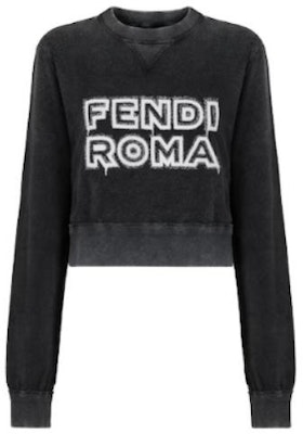 (Women) FENDI SS23 Black Letter Print Ribbed Crewneck Sweatshirt. FS7948AMGTF1K1W Order (Women) FENDI SS23 Black Letter Print Ribbed Crewneck Sweatshirt. FS7948AMGTF1K1W