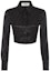 Order (Women) FENDI SS23 Black Logo Jacquard Crop Long-Sleeve Shirt. FS7994AJ0ZF0GME