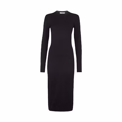 (Women) FENDI SS23 Black Solid Color Long Sleeve Bodycon Dress FZDB20ANERF0GME