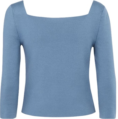 (Women) FENDI SS23 Blue Slim-Fit Square Neck Knit Pullover Sweater FZX979ANJBF1KE5 Lookbook (Women) FENDI SS23 Blue Slim-Fit Square Neck Knit Pullover Sweater FZX979ANJBF1KE5