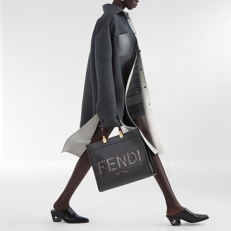 Shop (W) FENDI SS23 Grey Monochrome Coat Belted Single-Breasted. FF8853ALBSF1IHJ