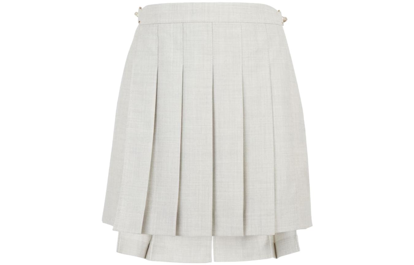 (Women) FENDI SS23  High-Waisted Pleated Casual Shorts Gray FR6533AM3NF1M2A 圖 2