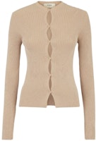 (Women) FENDI SS23 Khaki Long-Sleeve Knit Cardigan with Hollow Design. FZC963ANJBF1KE0 (Women) FENDI SS23 Khaki Long-Sleeve Knit Cardigan with Hollow Design. FZC963ANJBF1KE0