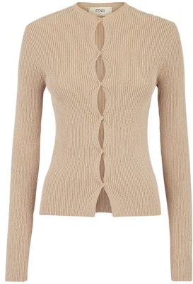 (W) FENDI SS23 卡其色長袖鏤空設計針織開襟衫 FZC963ANJBF1KE0 Order (W) FENDI SS23 卡其色長袖鏤空設計針織開襟衫 FZC963ANJBF1KE0