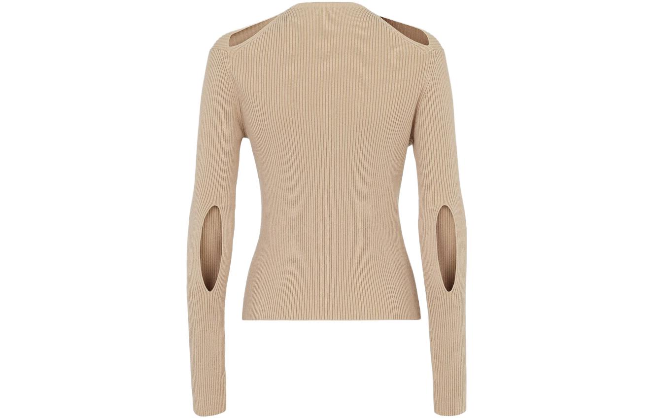 Lookbook (W) 芬迪 SS23 卡其色镂空设计长袖针织开衫 FZC963ANJBF1KE0