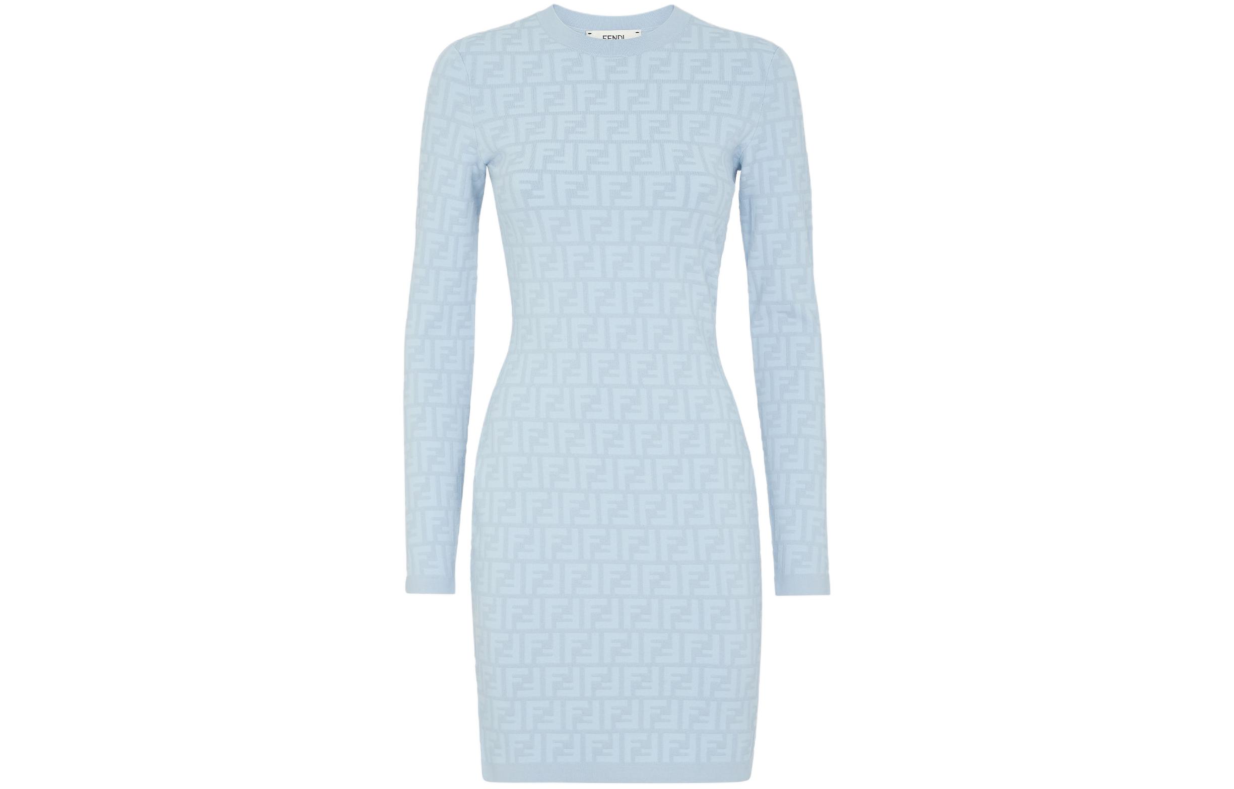 Cheap (W) フェンディ SS23 モノグラムプリント ロングスリーブ ドレス FZDB85AQ41F1M2A