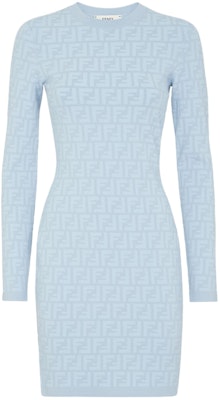 (Women) FENDI SS23 Monogram Print Long-Sleeve Dress. FZDB85AQ41F1M2A Cheap (Women) FENDI SS23 Monogram Print Long-Sleeve Dress. FZDB85AQ41F1M2A
