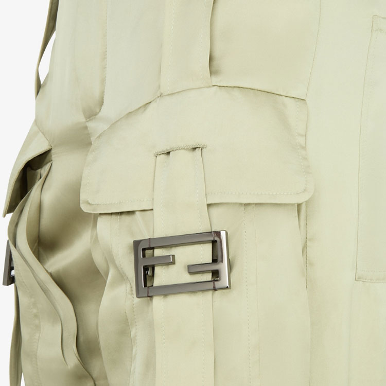 Cheap (W) 芬迪 SS23 纯色褶皱工装裤 浅绿色 FR6476ANQ8F1KE4