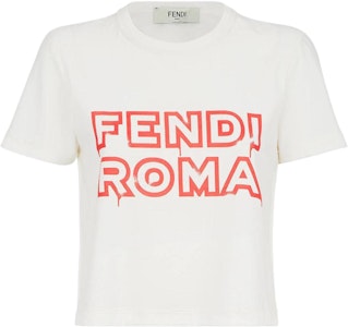 (W) 펜디 SS23 화이트 크롭 로고 프린트 반팔 티셔츠 FS7389AMGUF1KJ4 Buy (W) 펜디 SS23 화이트 크롭 로고 프린트 반팔 티셔츠 FS7389AMGUF1KJ4