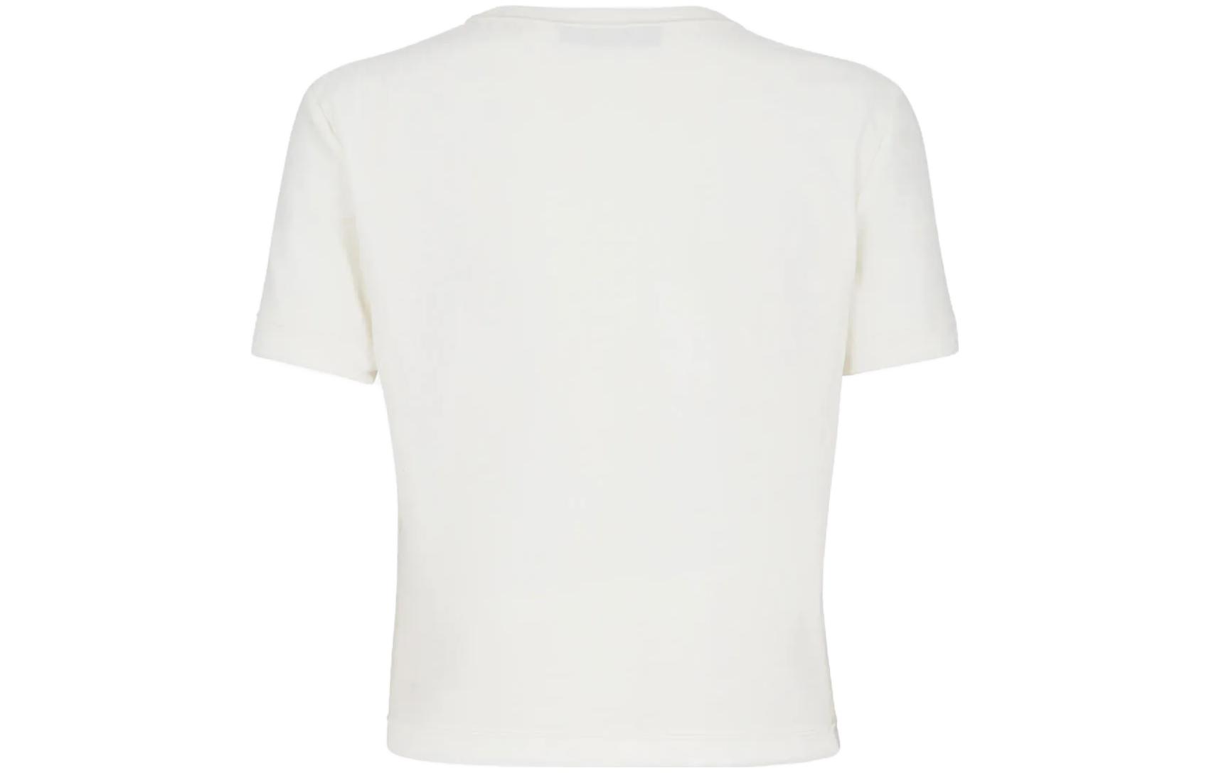 Lookbook (W) 펜디 SS23 화이트 크롭 로고 프린트 반팔 티셔츠 FS7389AMGUF1KJ4