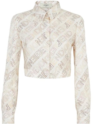 (Women) FENDI SS23 White Cropped Long-Sleeve Shirt with Logo Print. FS7994AQ3FF1M2A Buy (Women) FENDI SS23 White Cropped Long-Sleeve Shirt with Logo Print. FS7994AQ3FF1M2A