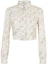 Order (Women) FENDI SS23 White Cropped Long-Sleeve Shirt with Logo Print. FS7994AQ3FF1M2A