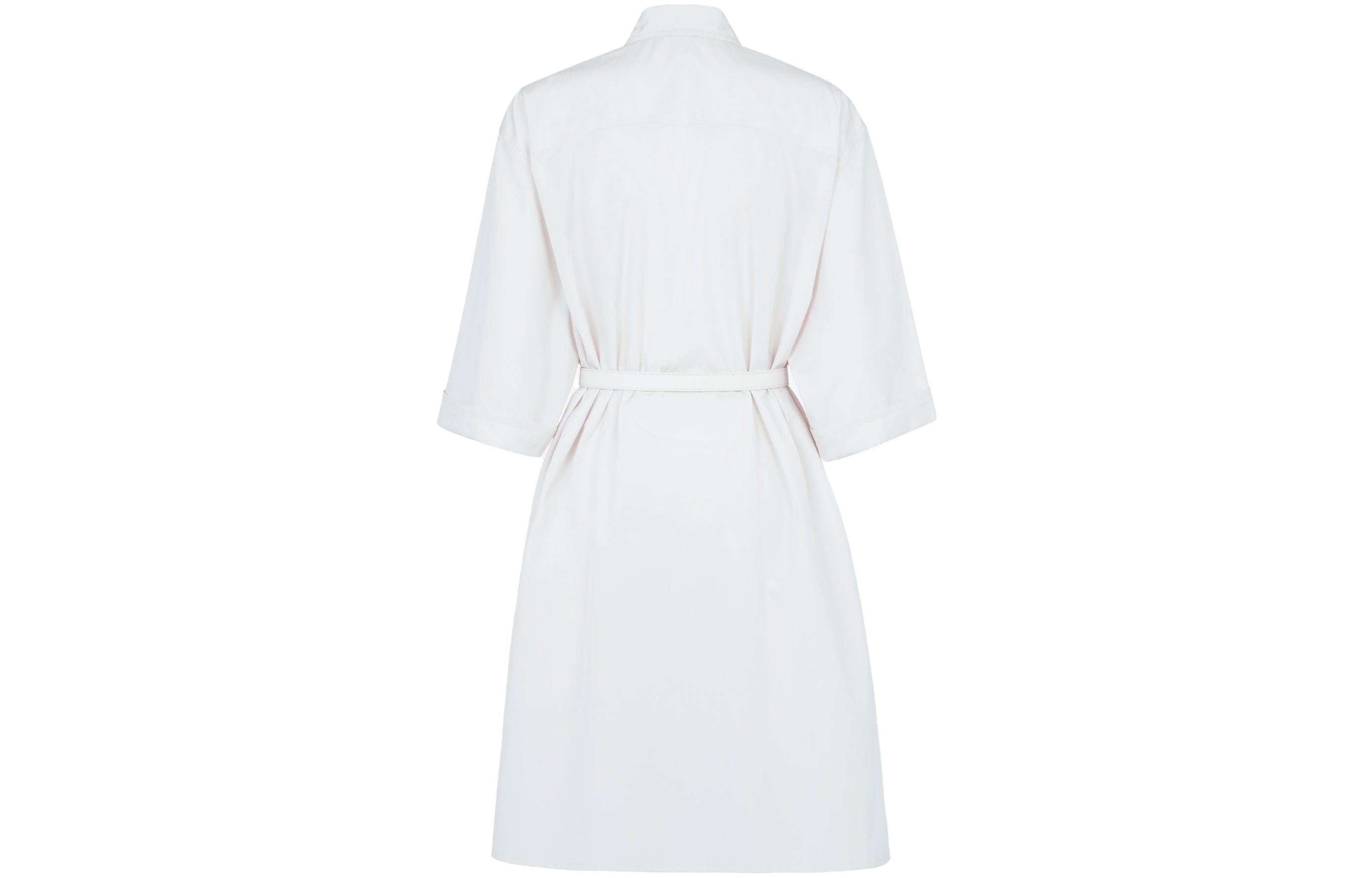 Lookbook (W) 芬迪SS23白色logo印花短袖衬衫连衣裙 FDC661AFLKF0ZNM