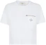 Buy (W) FENDI SS23 白色Logo印花圓領拉鍊短袖T恤 FS7389ANQSF0ZNM