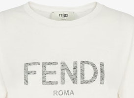 (W) FENDI SS23 Baju-T Putih Lengan Pendek dengan Cetakan Logo Huruf. FS9599AQ9AF1M2A Details for (W) FENDI SS23 Baju-T Putih Lengan Pendek dengan Cetakan Logo Huruf. FS9599AQ9AF1M2A
