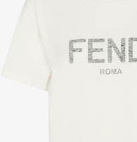 (W) FENDI SS23 Baju-T Putih Lengan Pendek dengan Cetakan Logo Huruf. FS9599AQ9AF1M2A 1