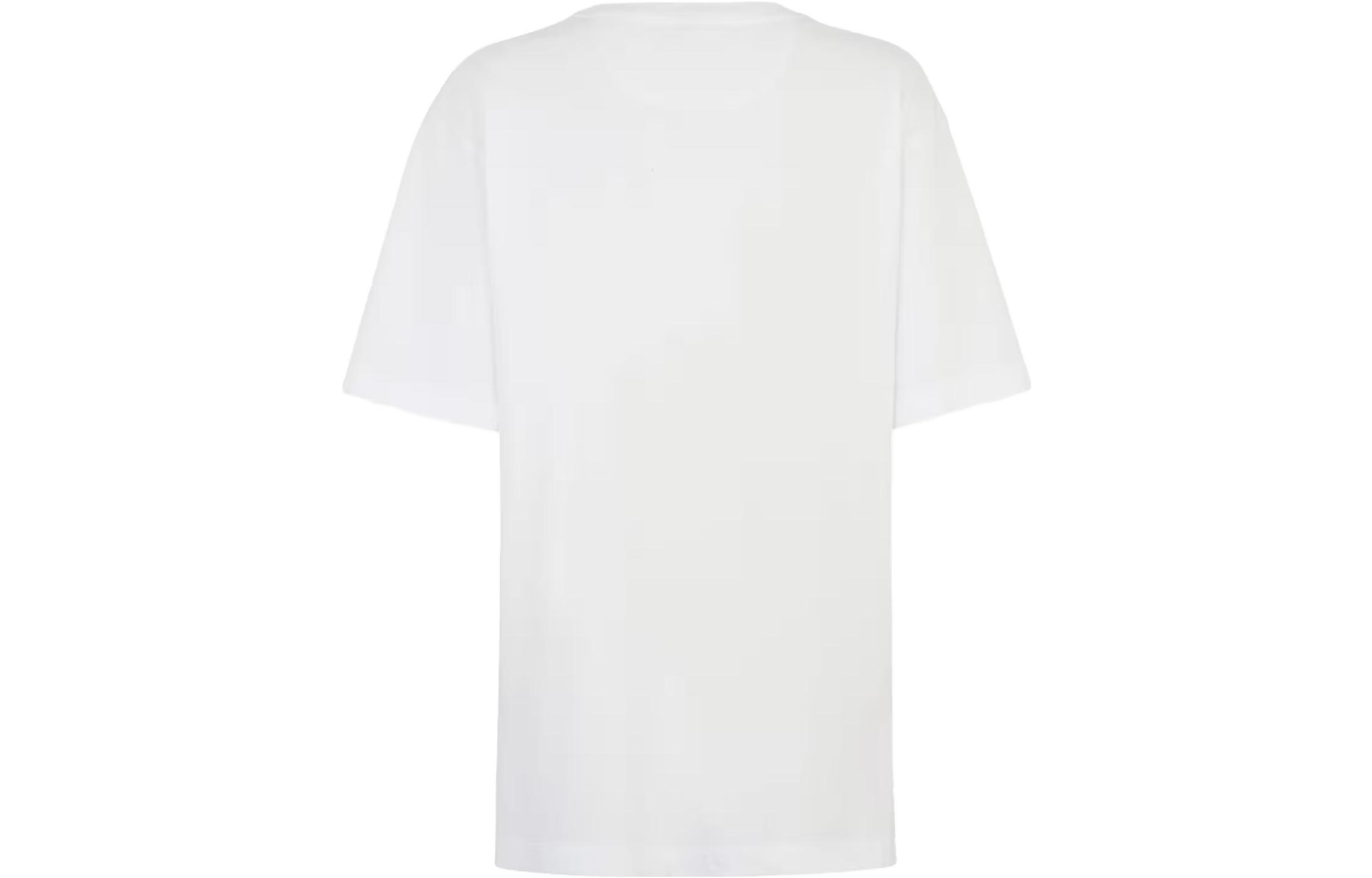 Lookbook (W) FENDI SS23獨家印花白色短袖女款圓領T恤。 FS7965AQ9KF0ZNM