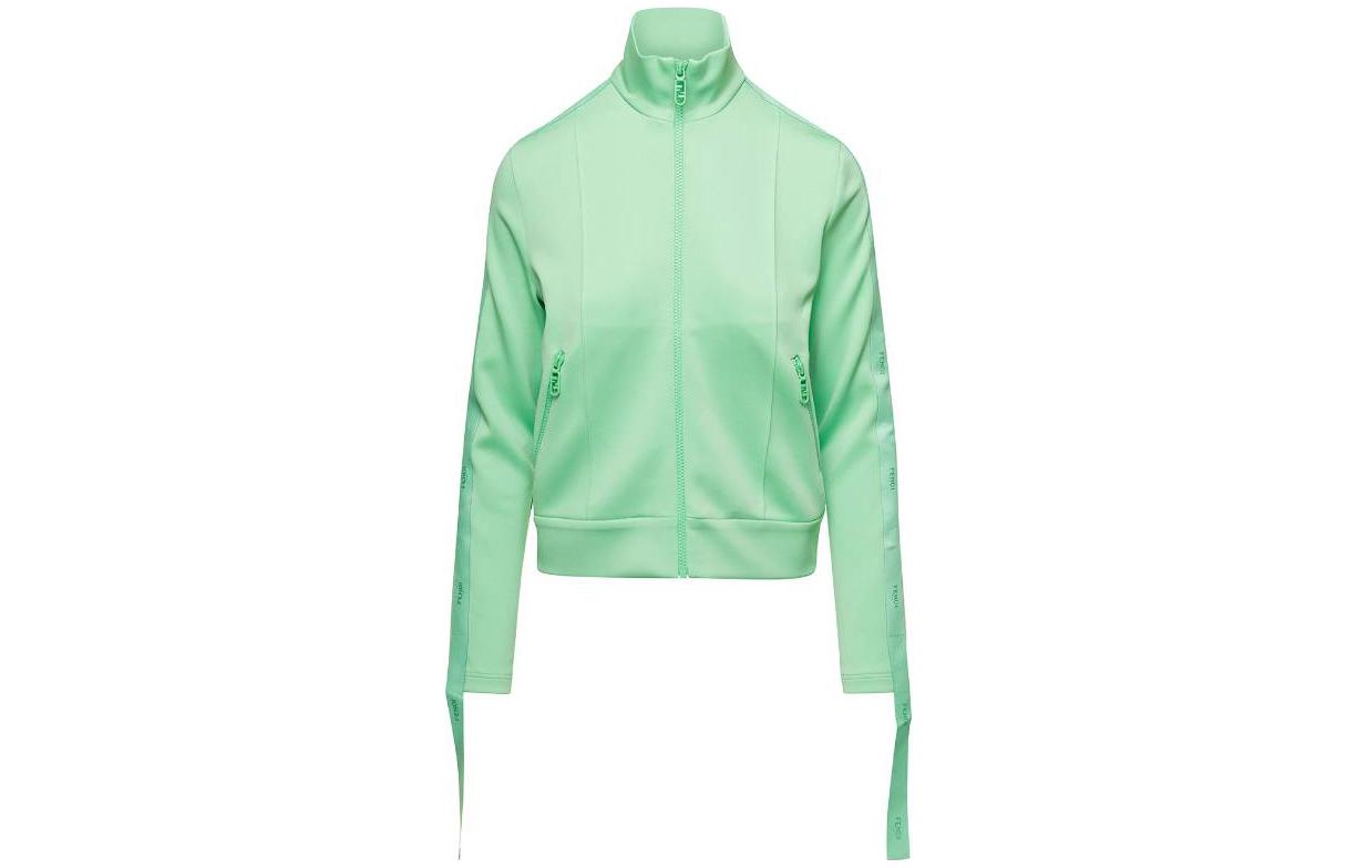 (Women) Fendi SS23 Green Zip-Up High Collar Jacket FAF326AK95F1K9X