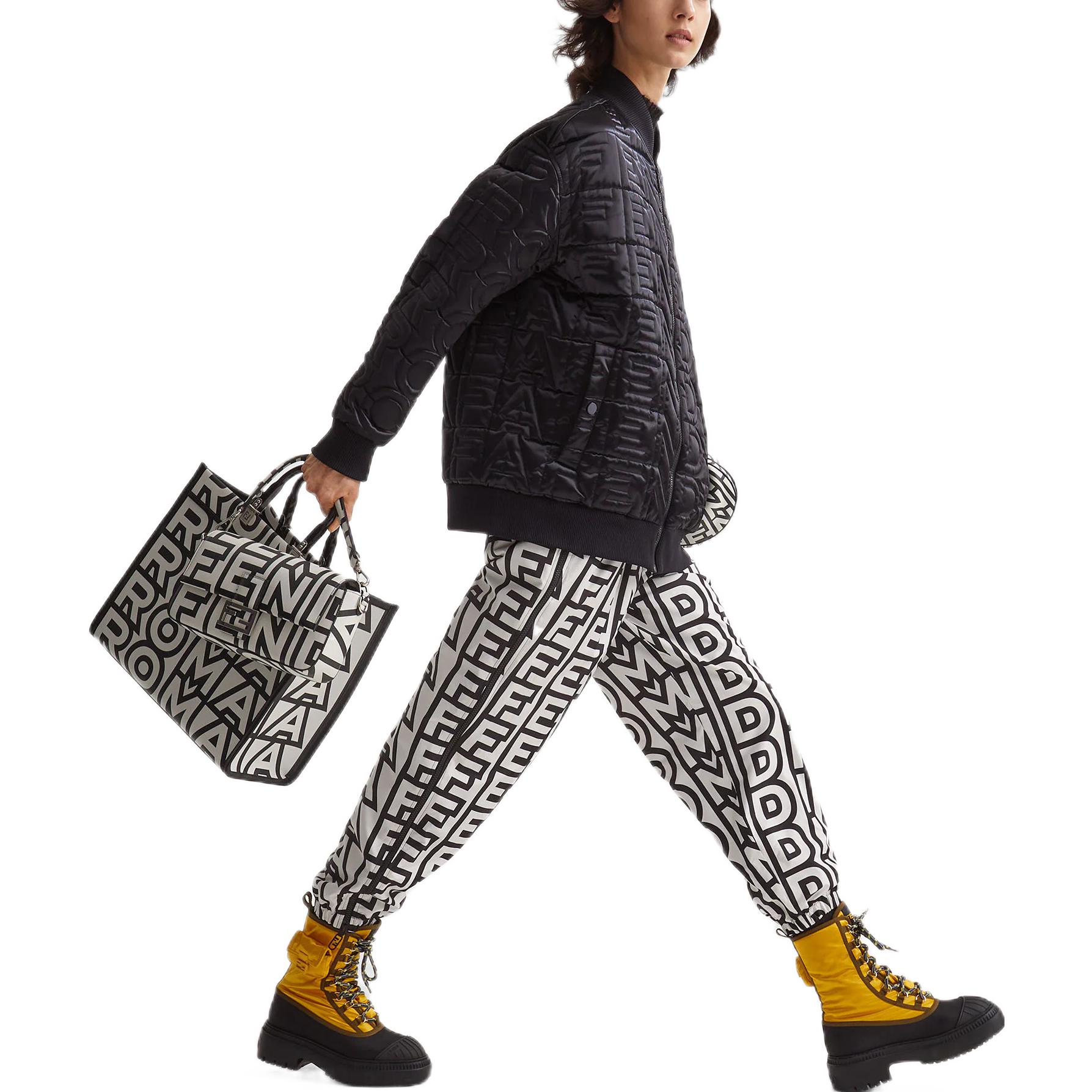 Shop (Women) FENDI SS23 Roma Capsule Letter Logo Print Nylon Two-Tone Pants Women. FAB328AX9YF1KCV